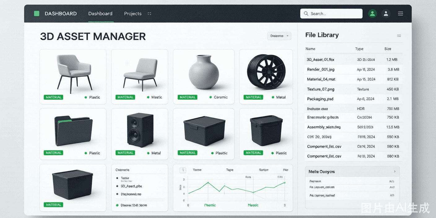 3D product configurator software dashboard managing models and options