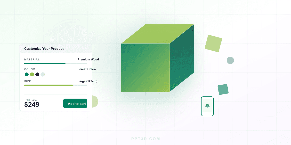 Power Product 3D Product Configurator — Interactive 3D visualization with real-time customization